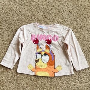 Zara Kids Bluey Bingo Character Long Sleeve Shirt Pink